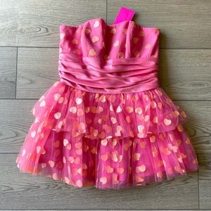 Betsey Johnson Two of Hearts Glitter Tulle Top / Micro Dress - Size 6 Barbie Y2K